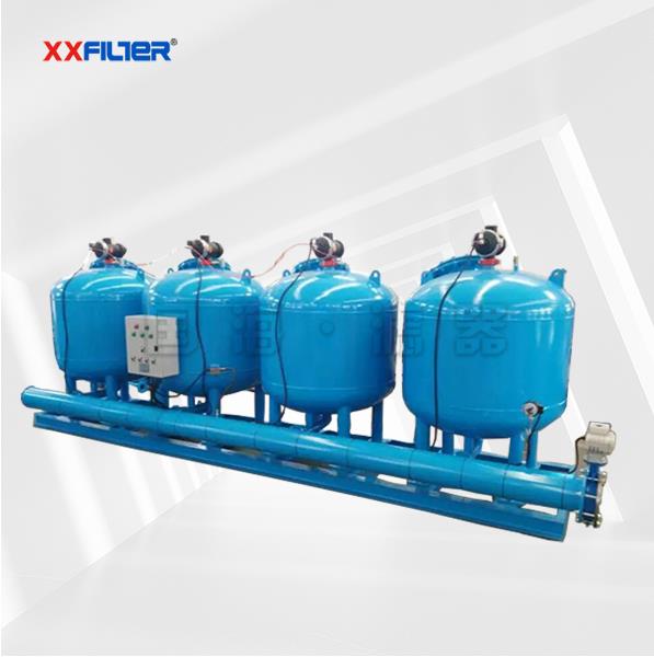 鋼廠電廠循環水處理用3罐并聯淺層砂過濾器